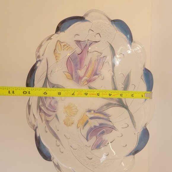 Mikasa Savoir Vivre Hand-Painted Clear Glass Bowl With Scalloped Edges & Floral - Picture 9 of 10